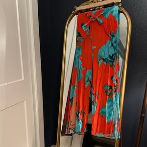 Floral Red and Blue Women's Pants